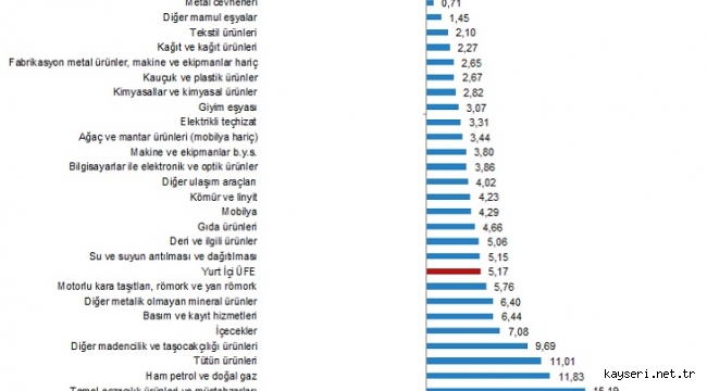 Yurt İçi Üretici Fiyat Endeksi, Temmuz 2022