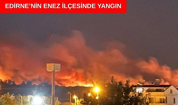 Enez'de alevlerle mücadele sürüyor