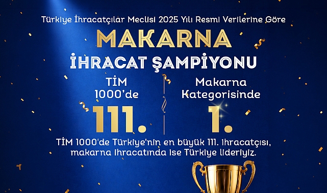 MUTLU MAKARNA TİM 1000’DE TÜRKİYE’NİN MAKARNA İHRACAT LİDERİ OLDU